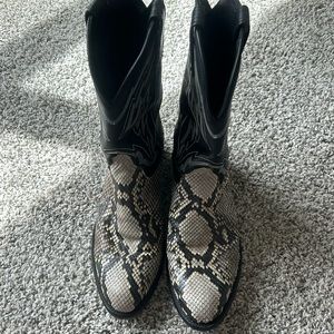 Tecovas special edition boots Black and white python